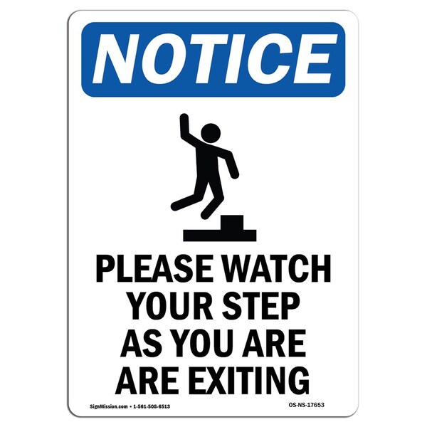 OSHA Sign, Please Watch Your With Symbol, 5in X 3.5in Decal, 10PK, 3.5" W, 5" L, Portrait, PK10